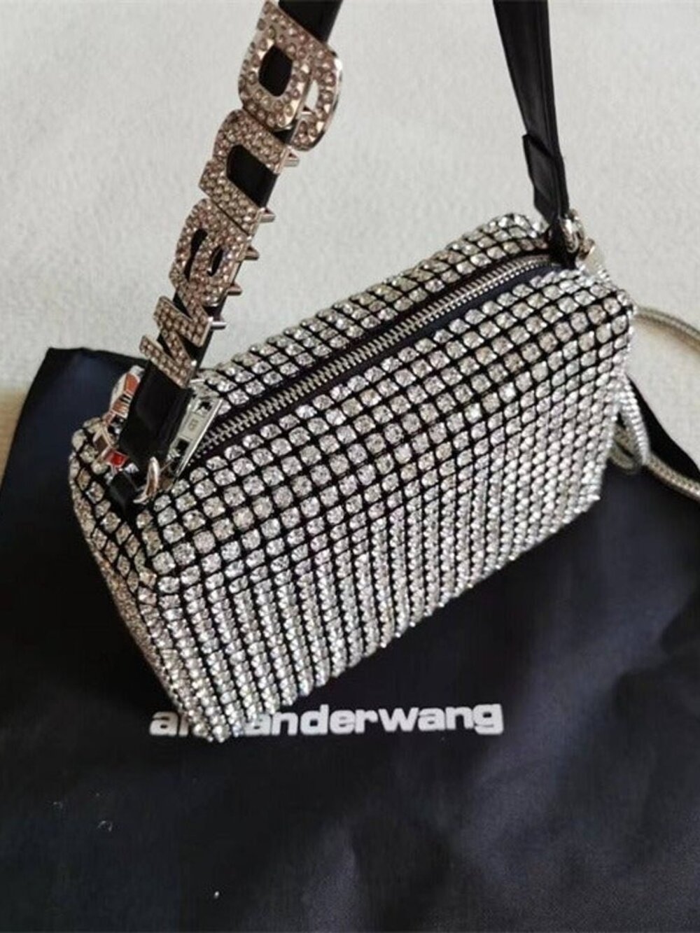 Alexander Wang Diamond Rhinestone Pouch Bag👜